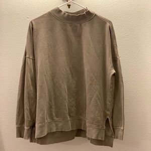 light brown dip crewneck sweater